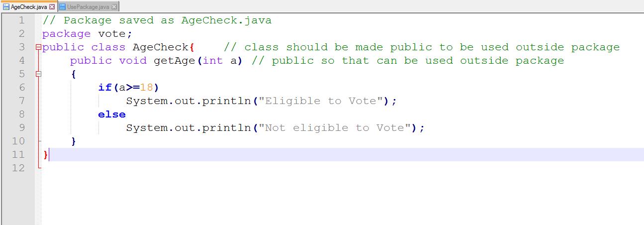 This image describes the way to create packages in java.